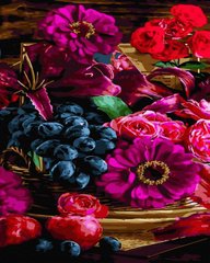 339 грн  Живопись по номерам ANG632 Картина по номерам 40 х 50 см Цветы и виноград