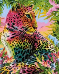 459 грн  Живопись по номерам VP1348 Картина-раскраска по номерам Разноцветный гепард
