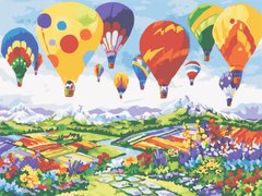 319 грн  Живопись по номерам AS0598 Картина-набор по номерам Воздушные шары над Провансом