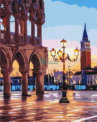 329 грн  Живопис за номерами BS32268 Набір для малювання картини за номерами Вечірня площа Венеції