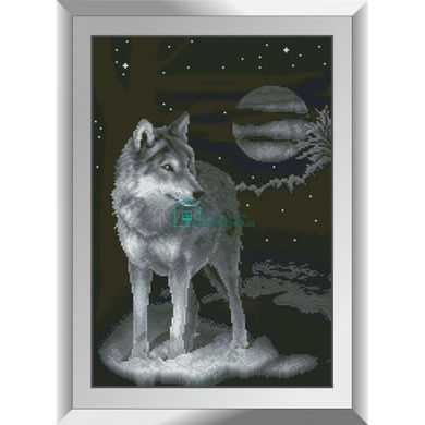 479 грн  Алмазная мозаика 31232 Ночной волк Набор алмазной живописи