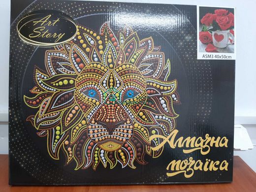 550 грн  Алмазная мозаика ASM9 Набор алмазной мозаики на подрамнике Золотой лев
