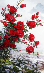 1 600 грн  Діамантова мозаїка КДИ-1589 Набір алмазної вишивки “Червоні троянди-2”