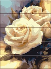 435 грн  Живопись по номерам ASW043 Раскраска по номерам на деревянной основе Пастельные розы