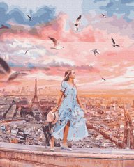 339 грн  Живопис за номерами BK-GX37203 Картина-розмальовка за номерами Прогулянка над Парижем