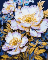 329 грн  Живопись по номерам KHO3259 Раскраска по номерам Элегантные цветы с красками металлик extra ©victoria_art___