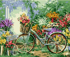 295 грн  Живопись по номерам 12501-AC Набор-раскраска по номерам Велосипед в цветах