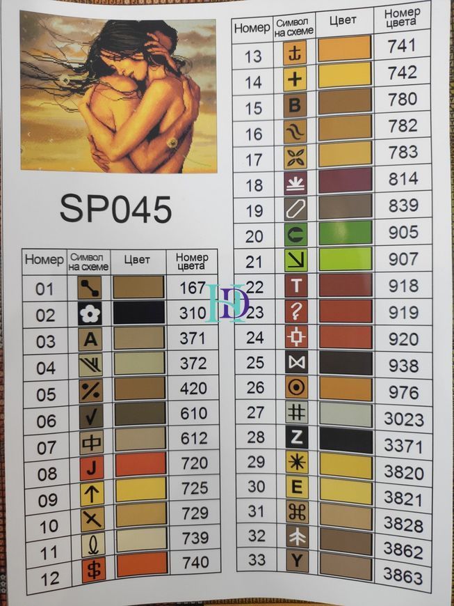 SPR045 Набір діамантової мозаїки на підрамнику 40х50 Обійми