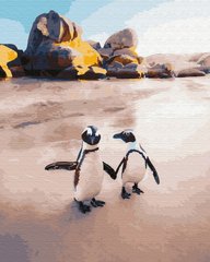 425 грн  Живопись по номерам PGX29702 Раскраска по номерам Пингвины на пляже