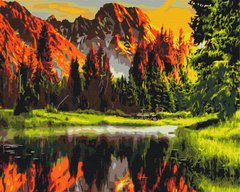 329 грн  Живопис за номерами BS3348 Набір для малювання картини за номерами Захід сонця в гірській долині