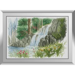 672 грн  Алмазная мозаика 31284 Лесной водопад Набор алмазной живописи