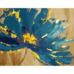 395 грн  Живопись по номерам VA-3408 Картина по номерам Синий цветок с золотым обрамлением
