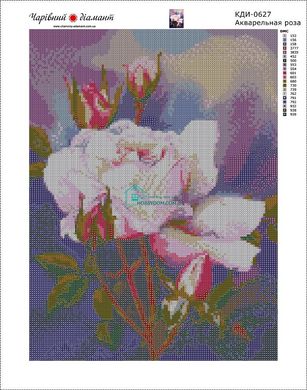 590 грн  Алмазная мозаика КДИ-0627 Набор алмазной вышивки Акварельная роза. Художник Marianne Broome