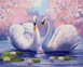 АЛМР-015 Набор алмазной мозаики на подрамнике Пара лебедей, 40*50 см