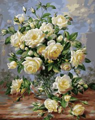 395 грн  Живопис за номерами VA-0577 Набір для розпису по номерах Маленькі білі троянди