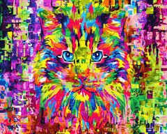 249 грн  Живопис за номерами BK-GX34050 Картина-розмальовка за номерами Кольоровий кіт