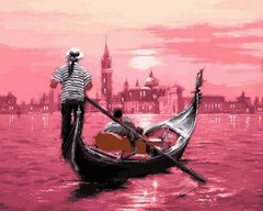 459 грн  Живопись по номерам VP554 Раскраска по номерам Розовый закат Венеции