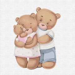 299 грн  Живопись по номерам KHO2347 Набор-картина для рисования по номерам Счастливая семья медвежат
