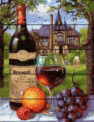 496 грн  Живопис за номерами RA-GXT28186 Размальовка по номерам на дерев'яній основі Вино та виноград