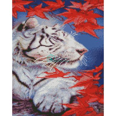 387 грн  Алмазная мозаика Набор для творчества, алмазная картина Белый тигр 30х40 см, KB053