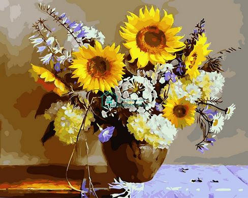 339 грн  Живопис за номерами BK-GX28784 Набір для малювання по номерам Соняшники і польові квіти