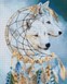 АЛМР-016 Набір діамантової мозаїки на підрамнику Пара вовків. Ловець снів, 40*50 см