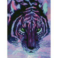 557 грн  Діамантова мозаїка Алмазна картина HX132 Фіолетовий тигр, розміром 30х40 см