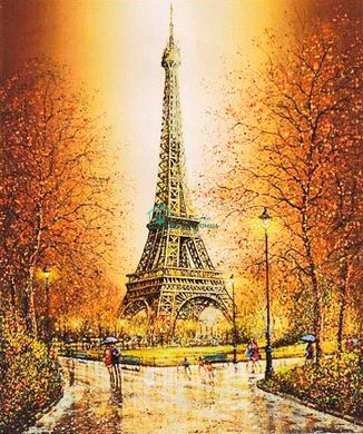 770 грн  Алмазная мозаика DMP-257 Набор алмазной живописи на подрамнике Осень в Париже