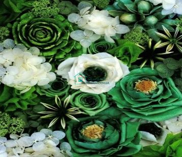 1 057 грн  Діамантова мозаїка GA0001 Набір алмазної мозаїки на підрамнику Зелені відтінки квітів , 50х50 см