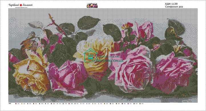 1 500 грн  Алмазная мозаика КДИ-1139 Набор алмазной вышивки Симфония роз