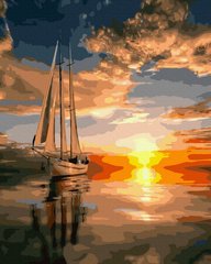 339 грн  Живопис за номерами BK-GX37739 Розмальовка для малювання по цифрам Яхта на заході сонця