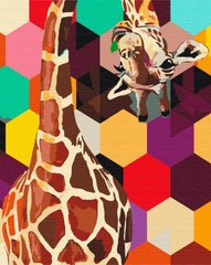 329 грн  Живопис за номерами BS51799 Полотно для малювання Жираф в мозаїці 40 х 50 см
