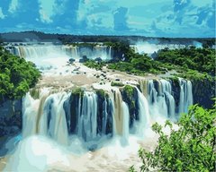 635 грн  Живопись по номерам VPS822 Раскраска по номерам Водопад Игуасу Бразилия