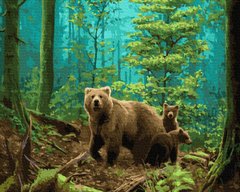 249 грн  Живопись по номерам BK-GX34201 Картина-раскраска по номерам Медведи в лесу