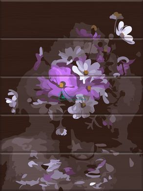 360 грн  Живопись по номерам ASW143 Раскраска по номерам на деревянной основе Загадочные цветы