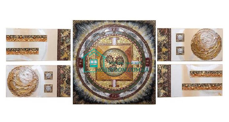 5 700 грн  Діамантова мозаїка КДИ-1140 Набір алмазної вишивки полиптих Мандала – Захисту, успіху і благополуччя сім'ї