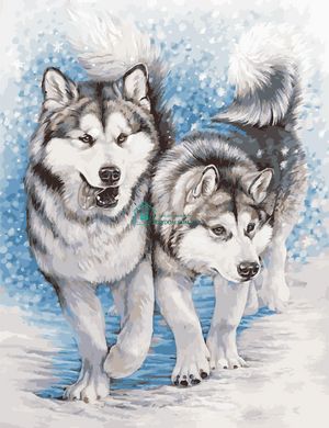 535 грн  Живопис за номерами AS0956 Набір для малювання по номерам Північні собаки