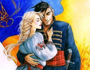 Алмазна вишивка на підрамнику 40x50 Козак і козачка SPR116