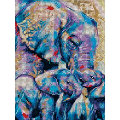 557 грн  Алмазная мозаика Алмазная картина HX289 Матуся зі слонятами, розміром 30х40 см
