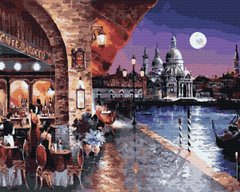 329 грн  Живопис за номерами BK-GX35720 Набір для малювання картини за номерами Вечірнє кафе Венеції