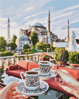 550 грн  Алмазная мозаика GZS1150 Раскраска-мозаика, набор для творчества на подрамнике Чаепитие в Стамбуле