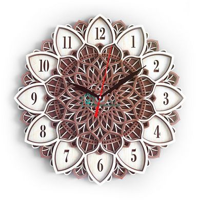 MCLO10003 Деревянные часы Мандала, ~28-30 см
