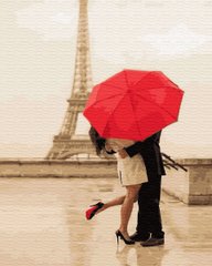 255 грн  Живопис за номерами BK-GX34597 Картина-розмальовка за номерами Поцілунок під парасолькою