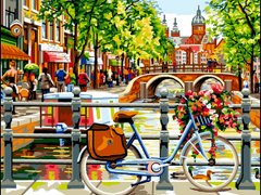 339 грн  Живопись по номерам VK051 Раскраска по номерам Амстердам. На берегу канала