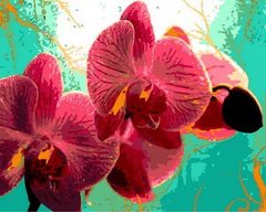396 грн  Живопись по номерам MR-Q766 Раскраска по номерам Тропическая орхидея