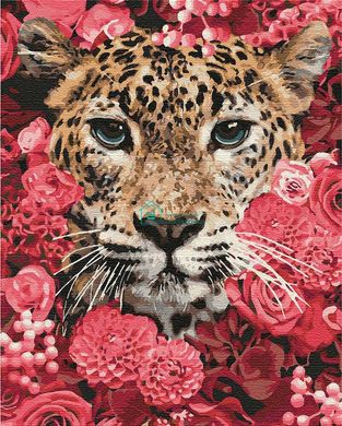 299 грн  Живопис за номерами KH4185 Картина для малювання за номерами Леопард в квітах