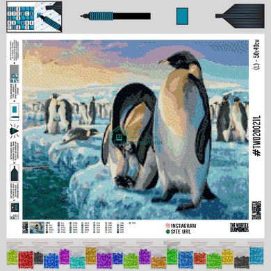 450 грн  Алмазная мозаика TWD20021 Набор алмазной вышивки Пингвины