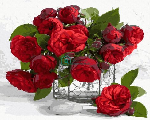 279 грн  Живопис за номерами BK-GX42124 Набір для малювання за номерами Букет червоних троянд