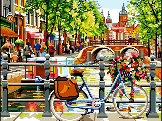 339 грн  Живопись по номерам VK051 Раскраска по номерам Амстердам. На берегу канала
