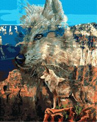 249 грн  Живопись по номерам BK-GX34570 Картина-раскраска по номерам Волк в каньоне